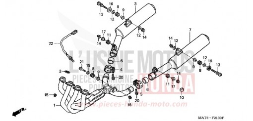 SILENCIEUX D'ECHAPPEMENT CBR1100XX3 de 2003